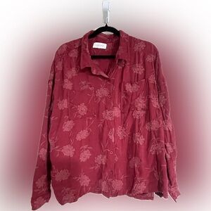 Dear John Textured Floral Button-Down Shirt – Size M